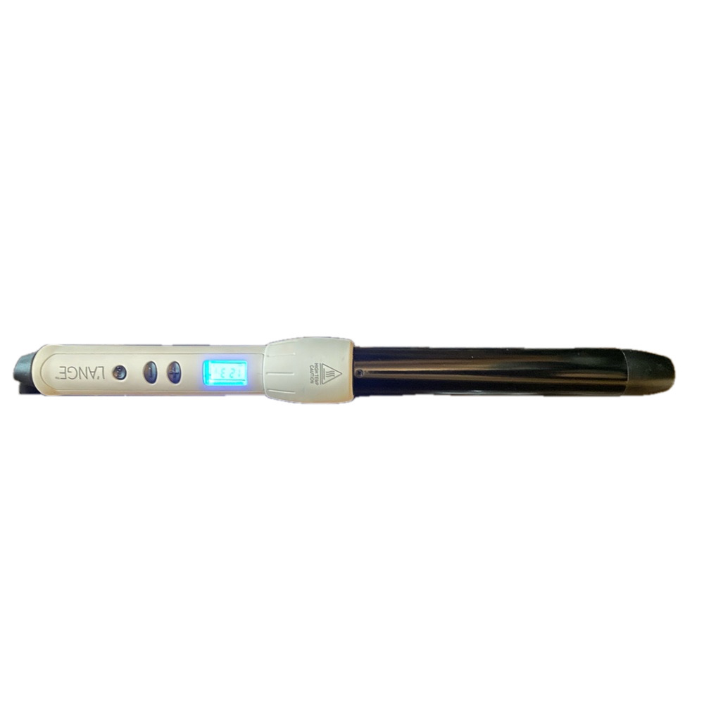 L'ange Hair Lustré Titanium Digital Curling Wand - White/Black (Model HT212)